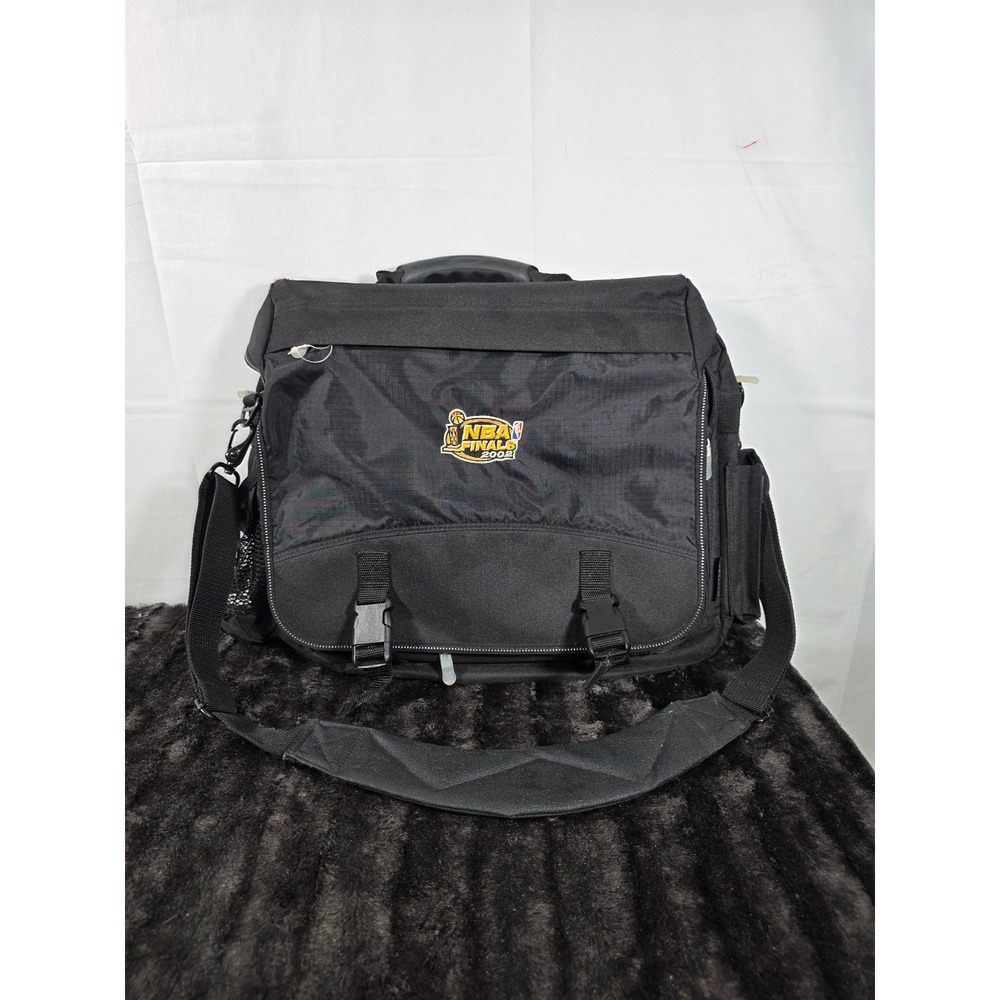 NBA Finals 2002 Messenger Bag Black Laptop Briefcase Embroidered Logo Vintage
